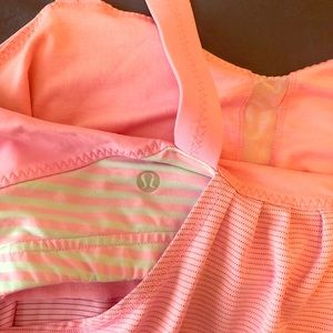 🍋Lululemon Workout Tank Pink Stripe 10